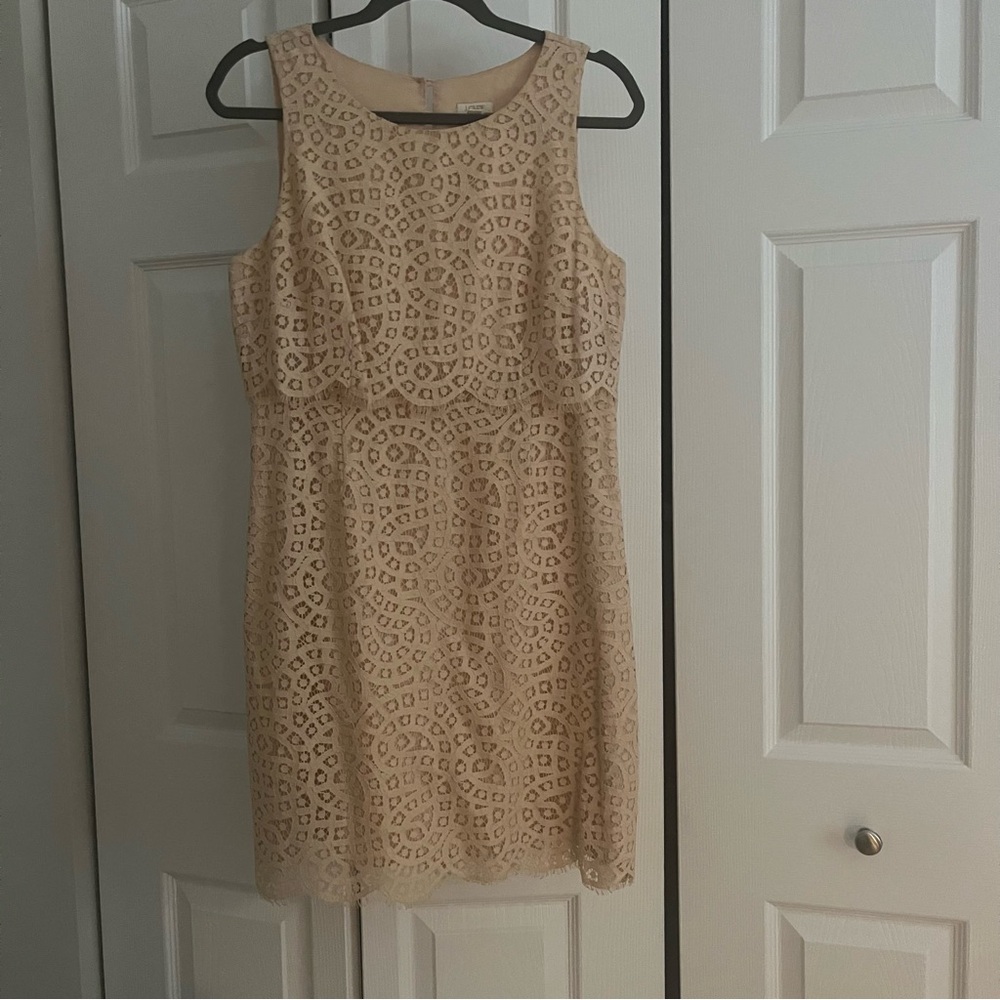 JCrew light pink/salmony laced dress 8